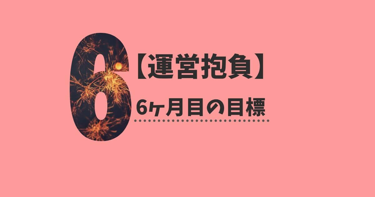 ブログ運営 6ヶ月目の目標