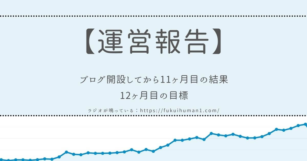 【1万PV達成‼】雑記ブログを開設してから11ヶ月目の運営報告【Wordpress】