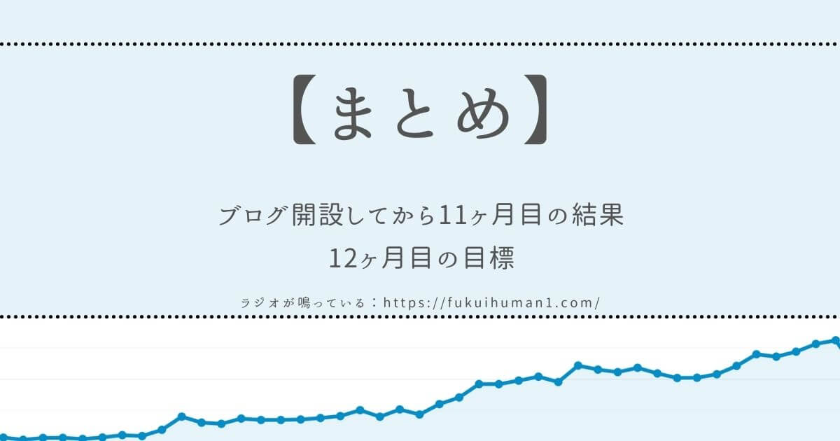 【まとめ】ブログ運営12ヶ月目に向けて